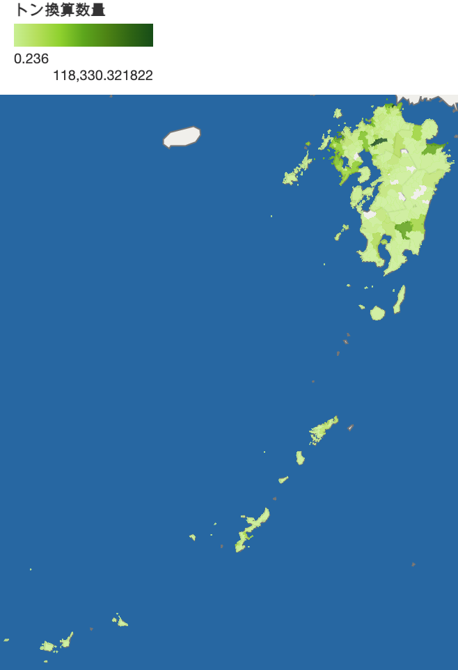 7-1.九州・沖縄ブロックにおける処理委託量（地図）